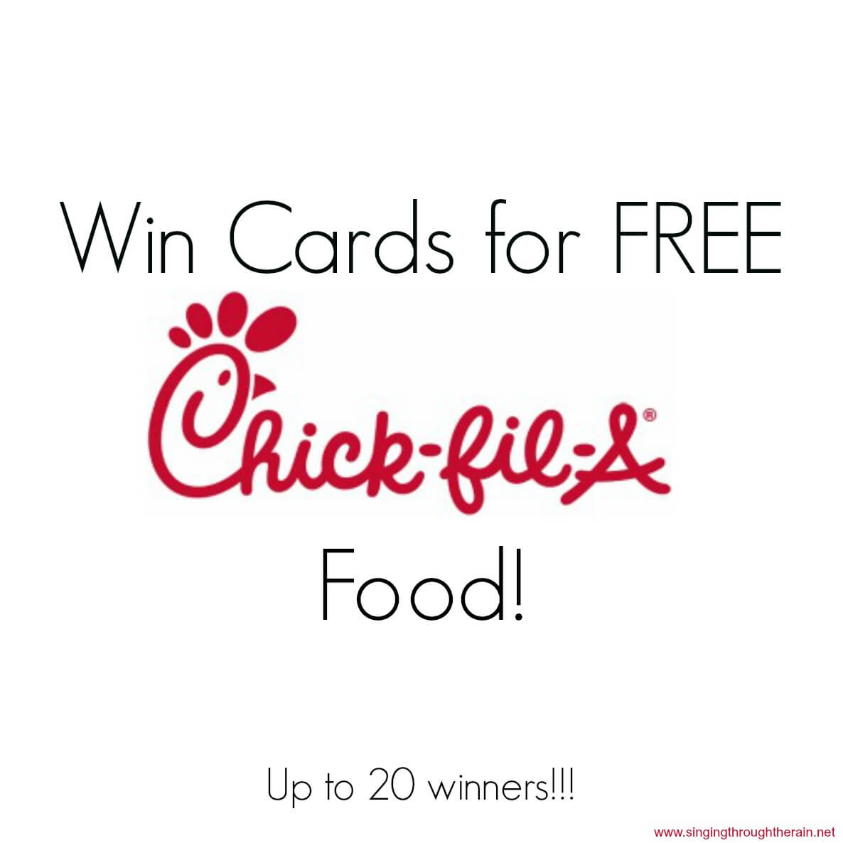 Win Cards for FREE Chick-fil-A Food!!