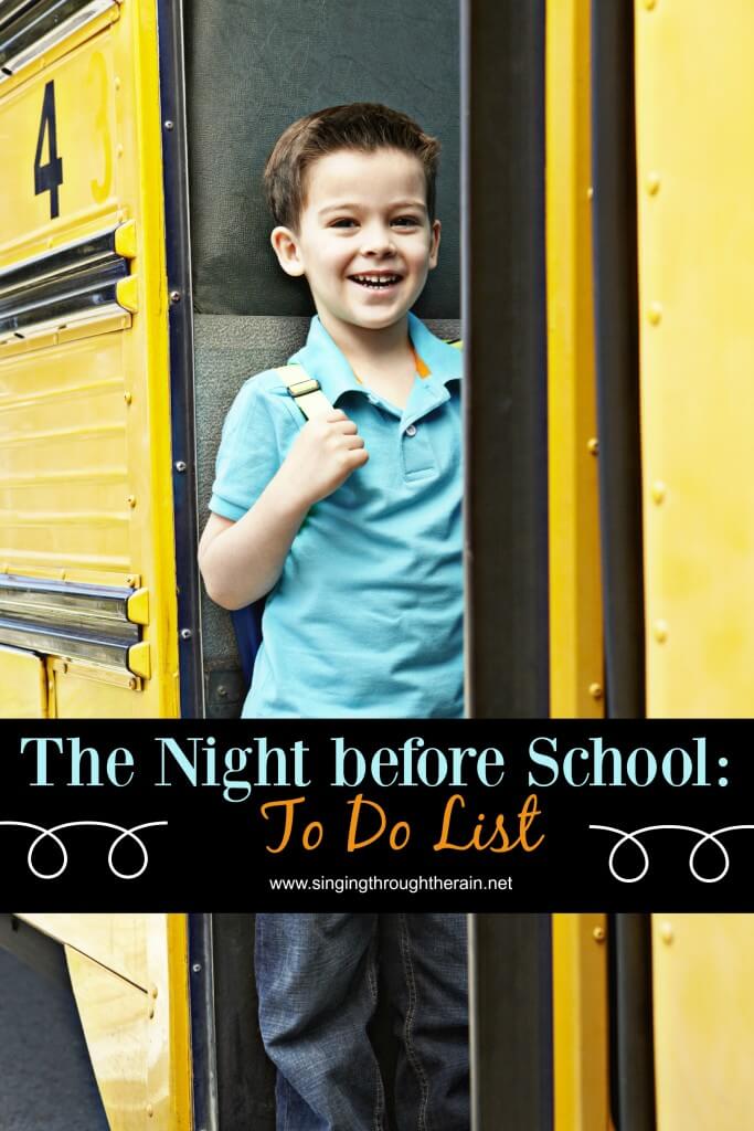 The Night Before School: To Do List