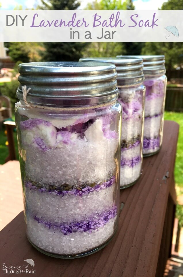 All-Natural DIY Lavender Bath Soak in a Jar