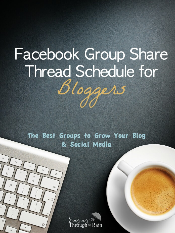 Facebook Group Share Thread Schedule for Bloggers